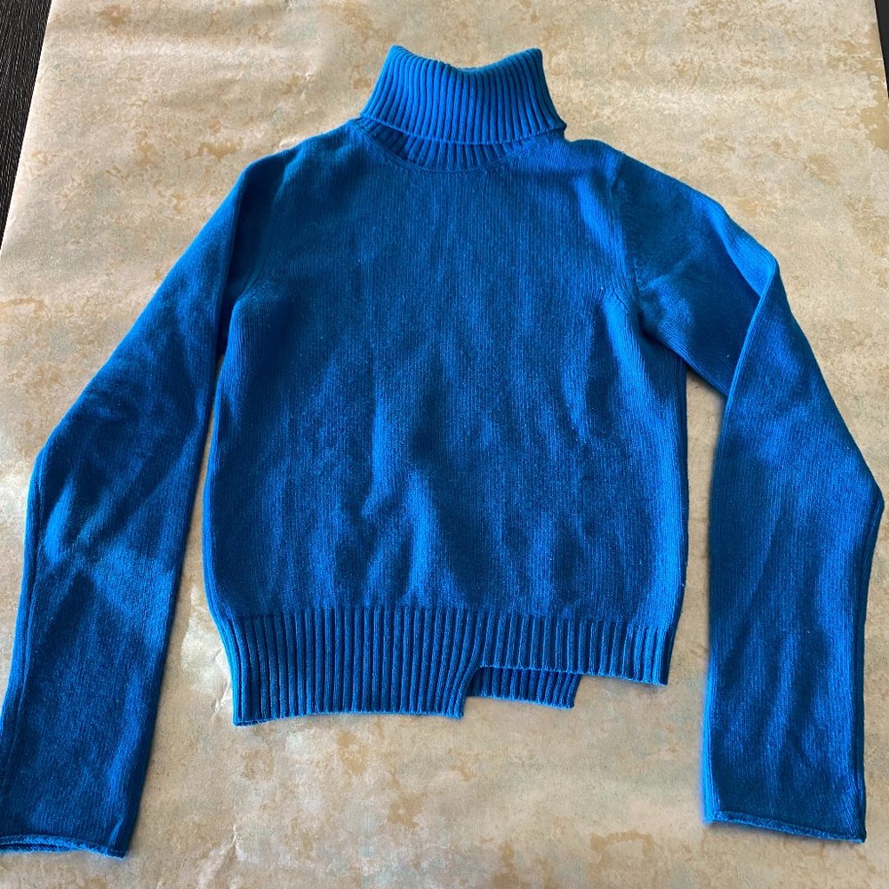 Dries Van Noten Turquoise Wool Turtleneck Size Small